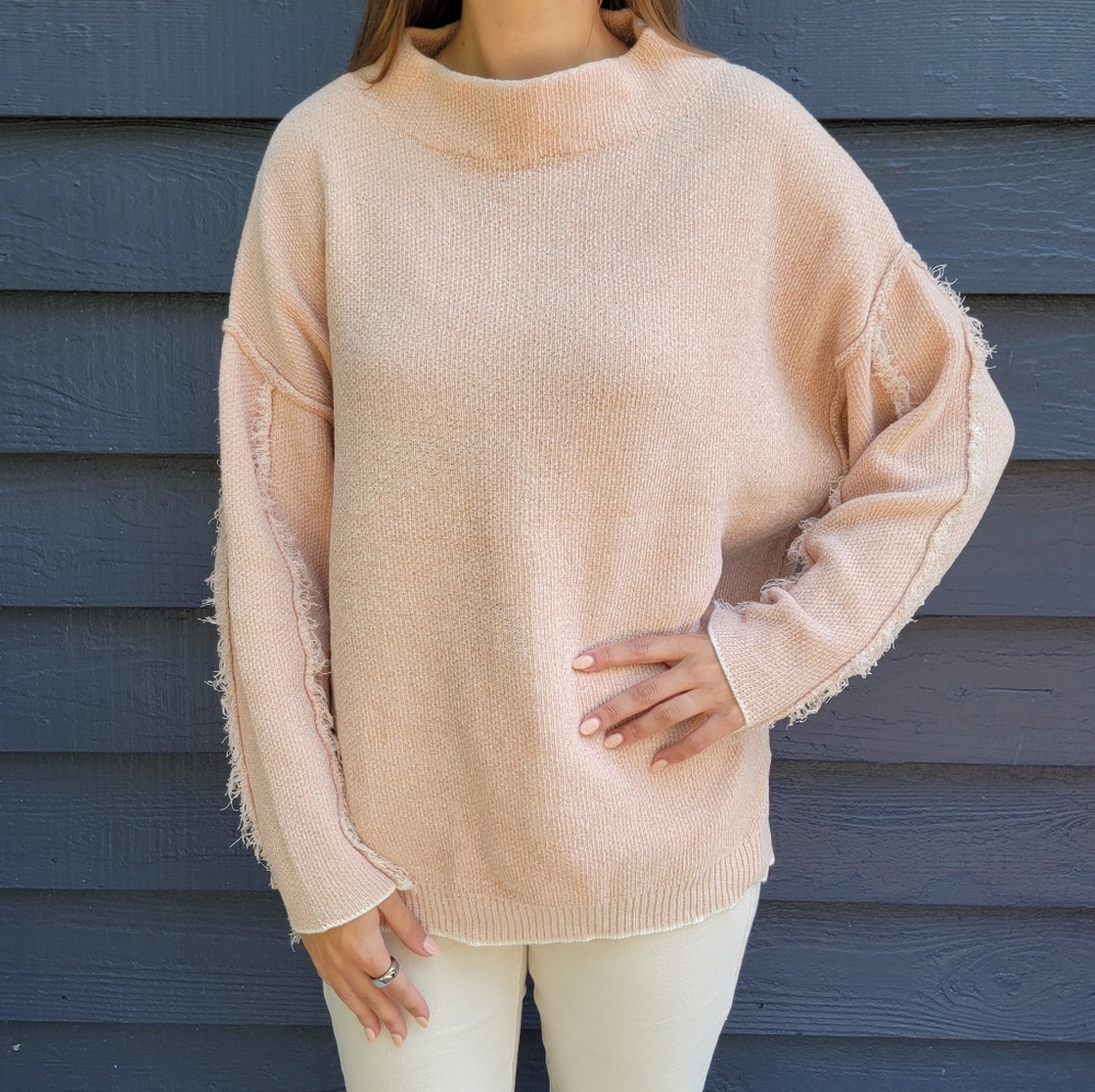 Casual sweater, outside seams,
